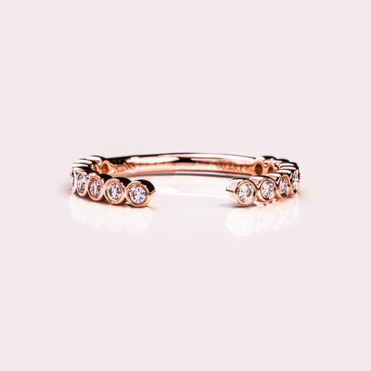 0.23 TCW Round Open & Bezel Moissanite Wedding Band