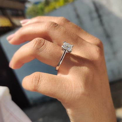2.5 CT Princess Solitaire Moissanite Engagement Ring