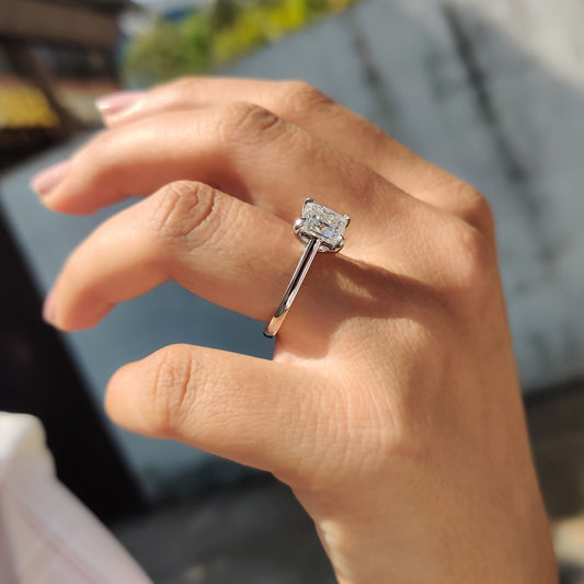 2.5 CT Princess Solitaire Moissanite Engagement Ring