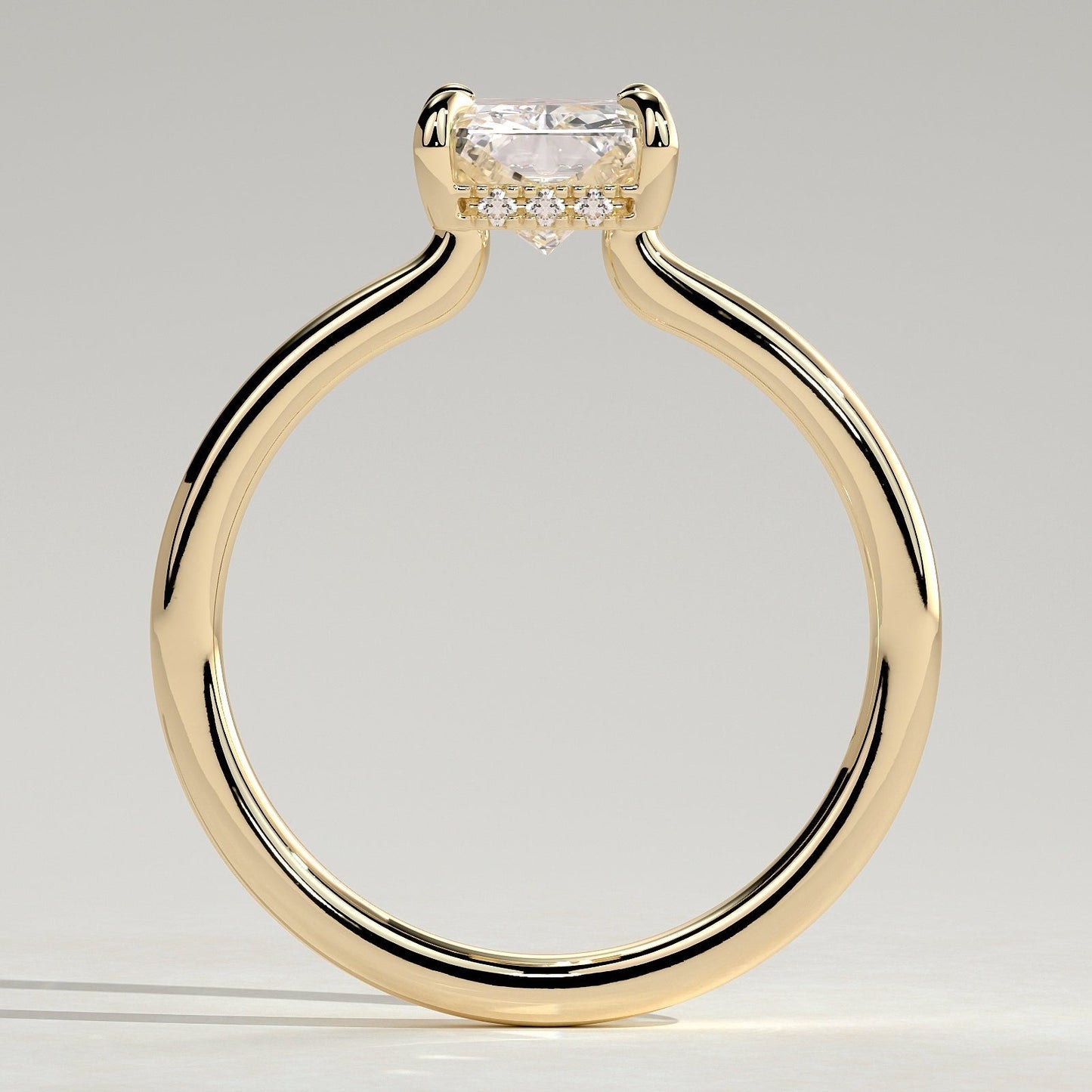 2 CT Radiant Hidden Halo Moissanite Engagement Ring