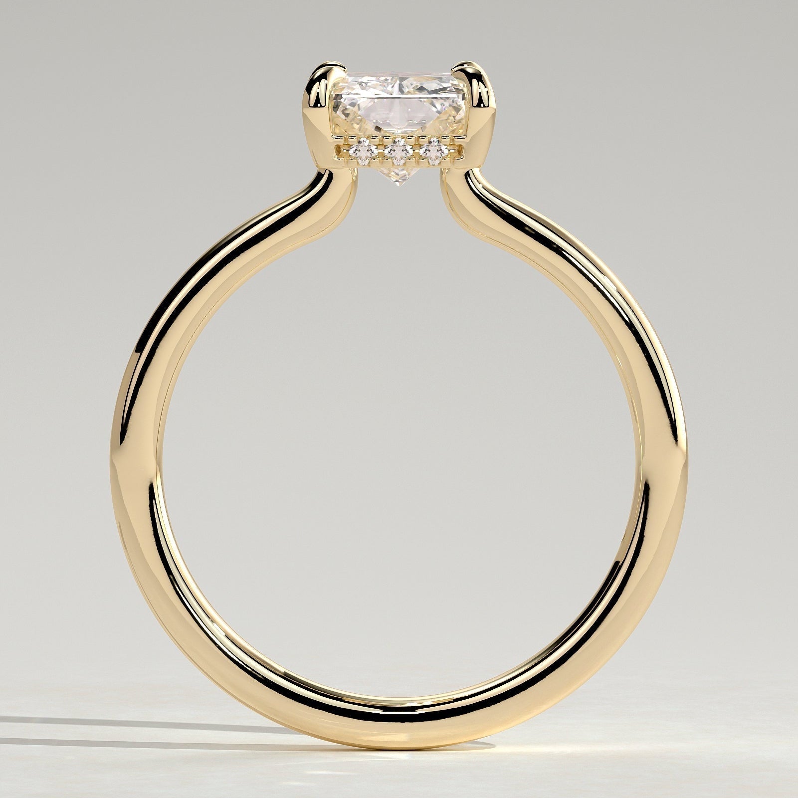 2 CT Radiant Hidden Halo Moissanite Engagement Ring