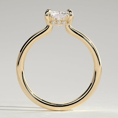 2 CT Radiant Hidden Halo Moissanite Engagement Ring