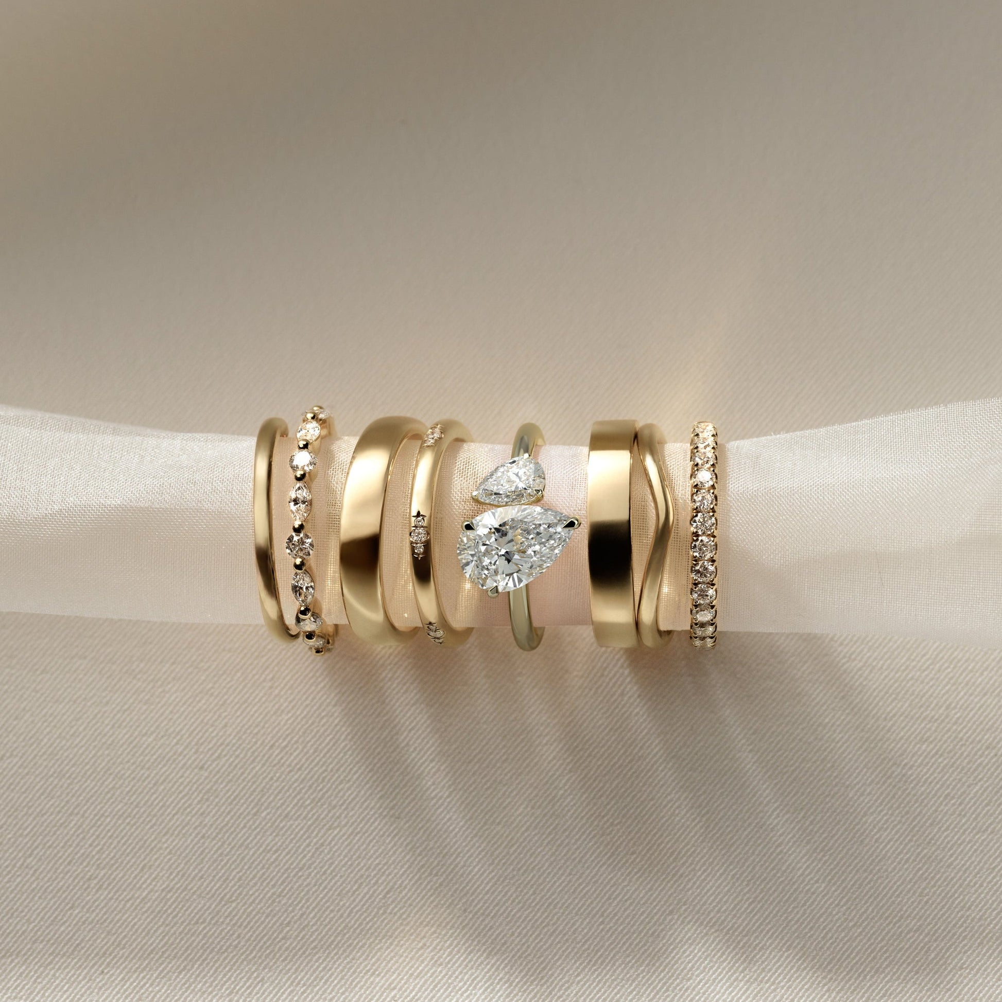 1 TCW Pear Toi et Moi Moissanite Engagement Ring