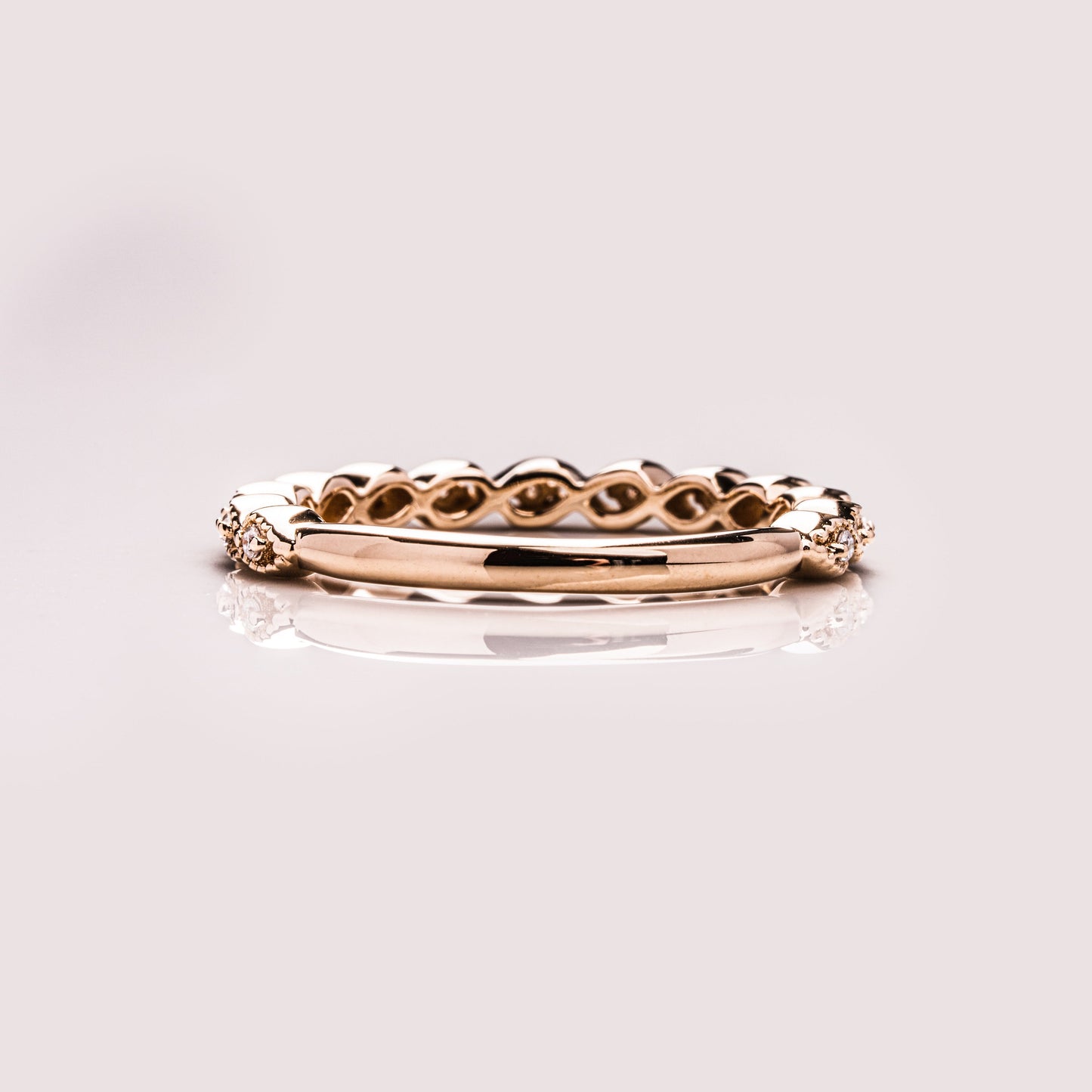 0.16 TCW Round Milgrain Moissanite Wedding Band