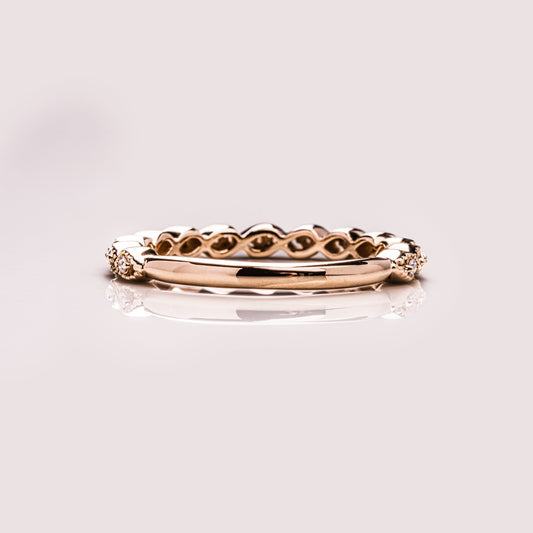 0.16 TCW Round Milgrain Moissanite Wedding Band