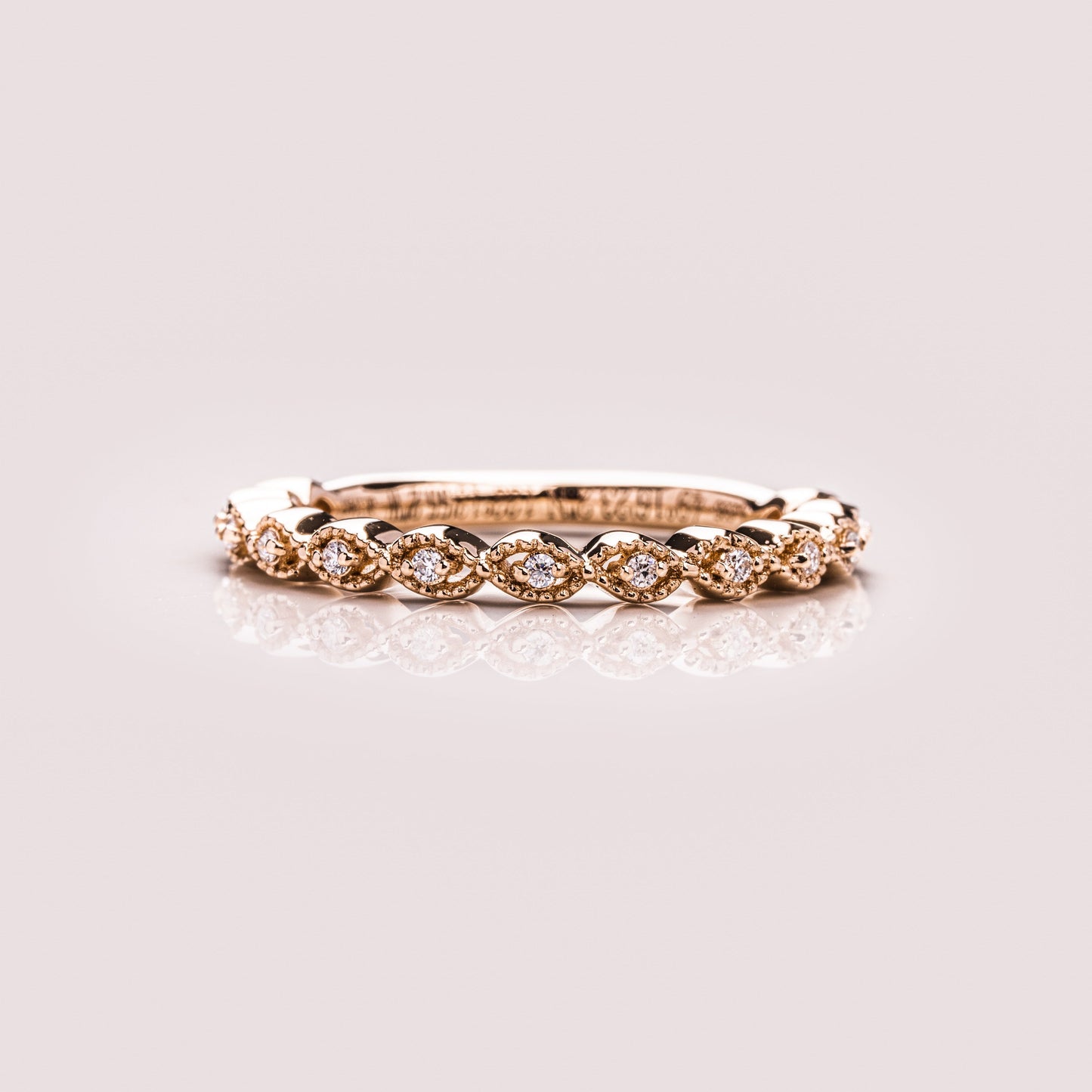0.16 TCW Round Milgrain Moissanite Wedding Band