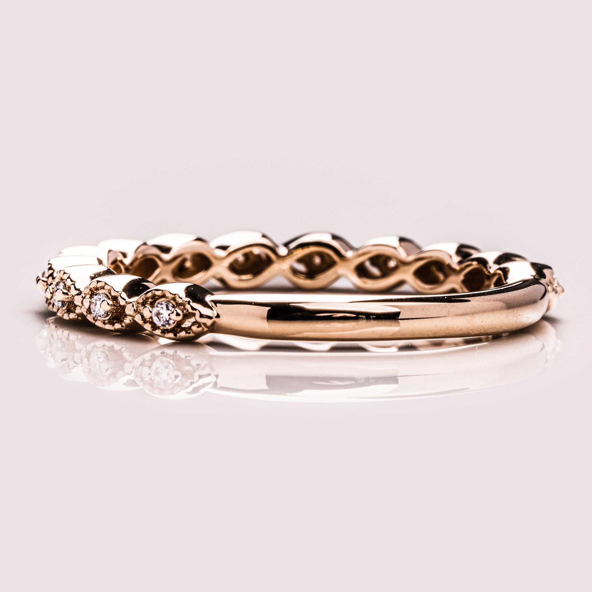 0.16 TCW Round Milgrain Moissanite Wedding Band
