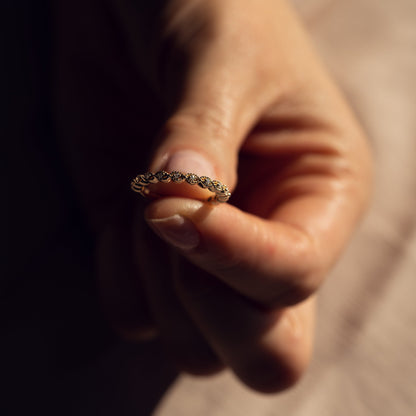 0.16 TCW Round Milgrain Moissanite Wedding Band