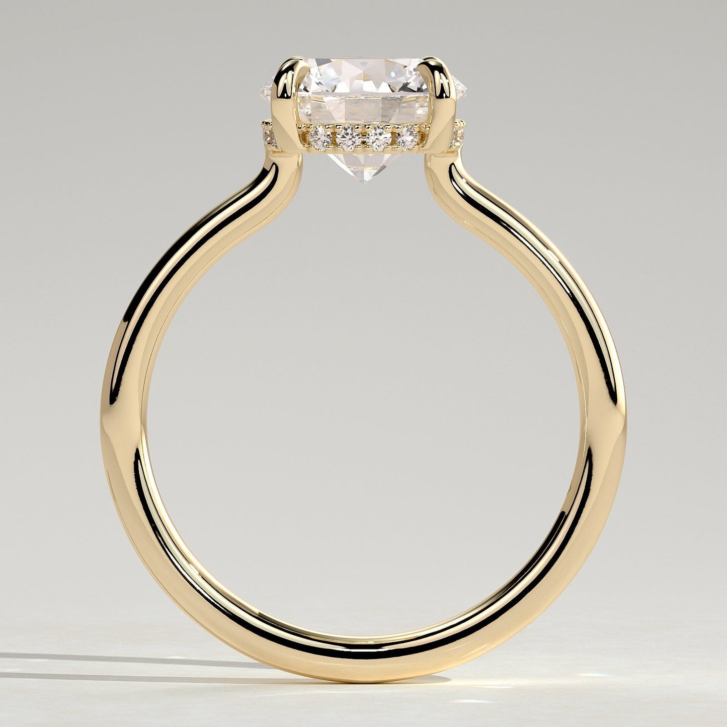 2 CT Round Hidden Halo Moissanite Engagement Ring