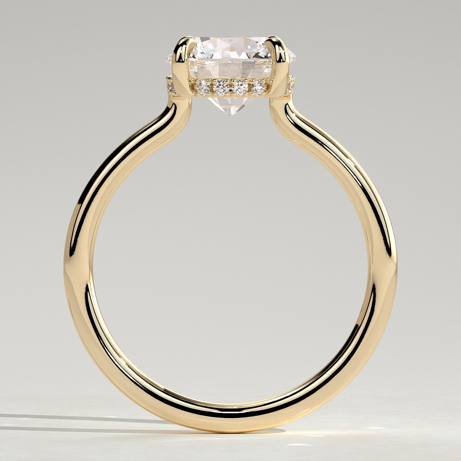 2 CT Round Hidden Halo Moissanite Engagement Ring