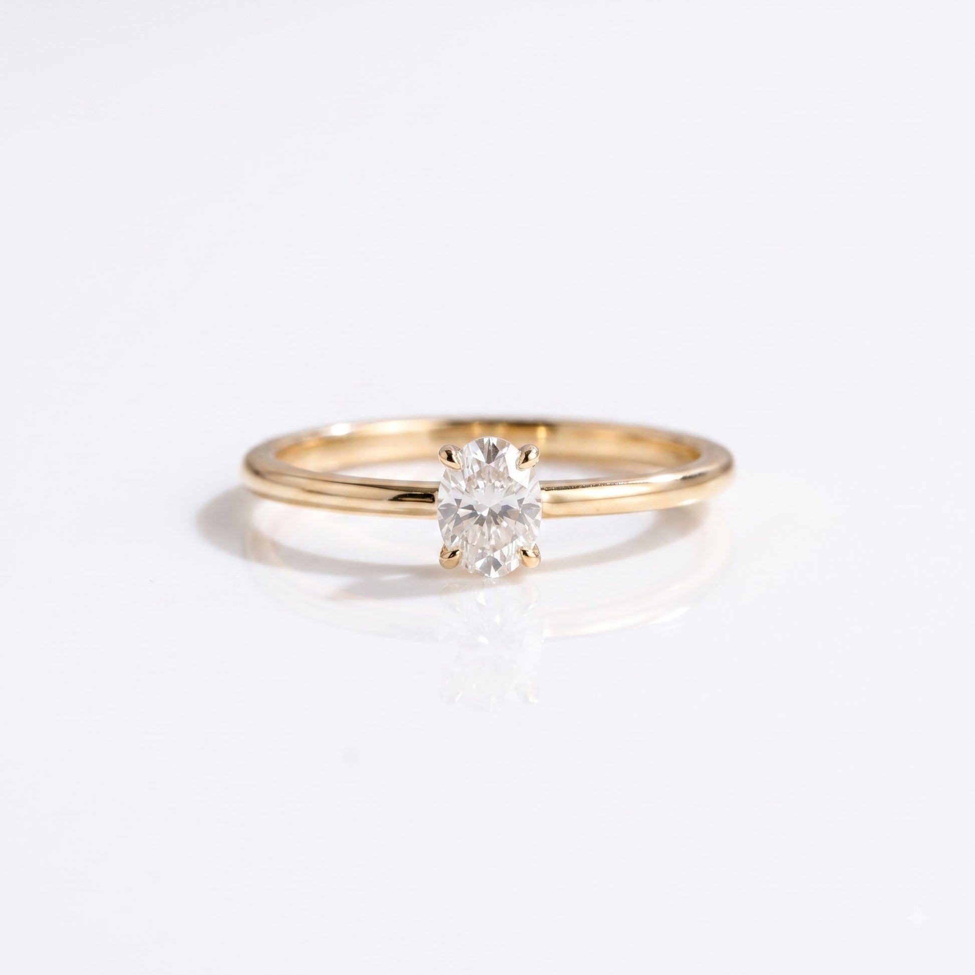 0.15 CT Oval Solitaire Moissanite Engagement Ring