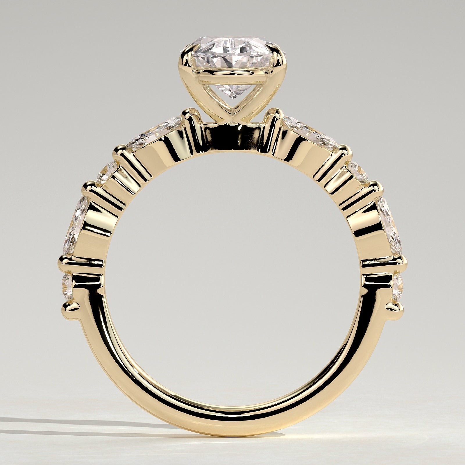 2 CT Oval Cluster Moissanite Engagement Ring