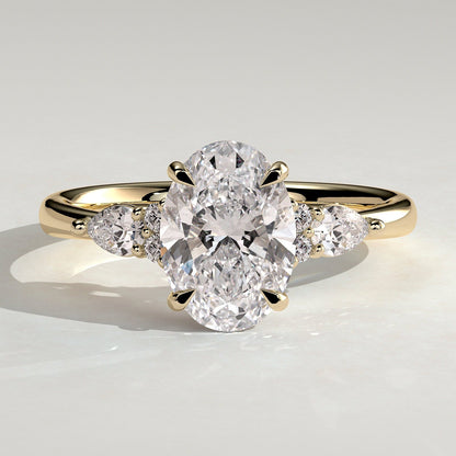 2 CT Oval Cluster Moissanite Engagement Ring