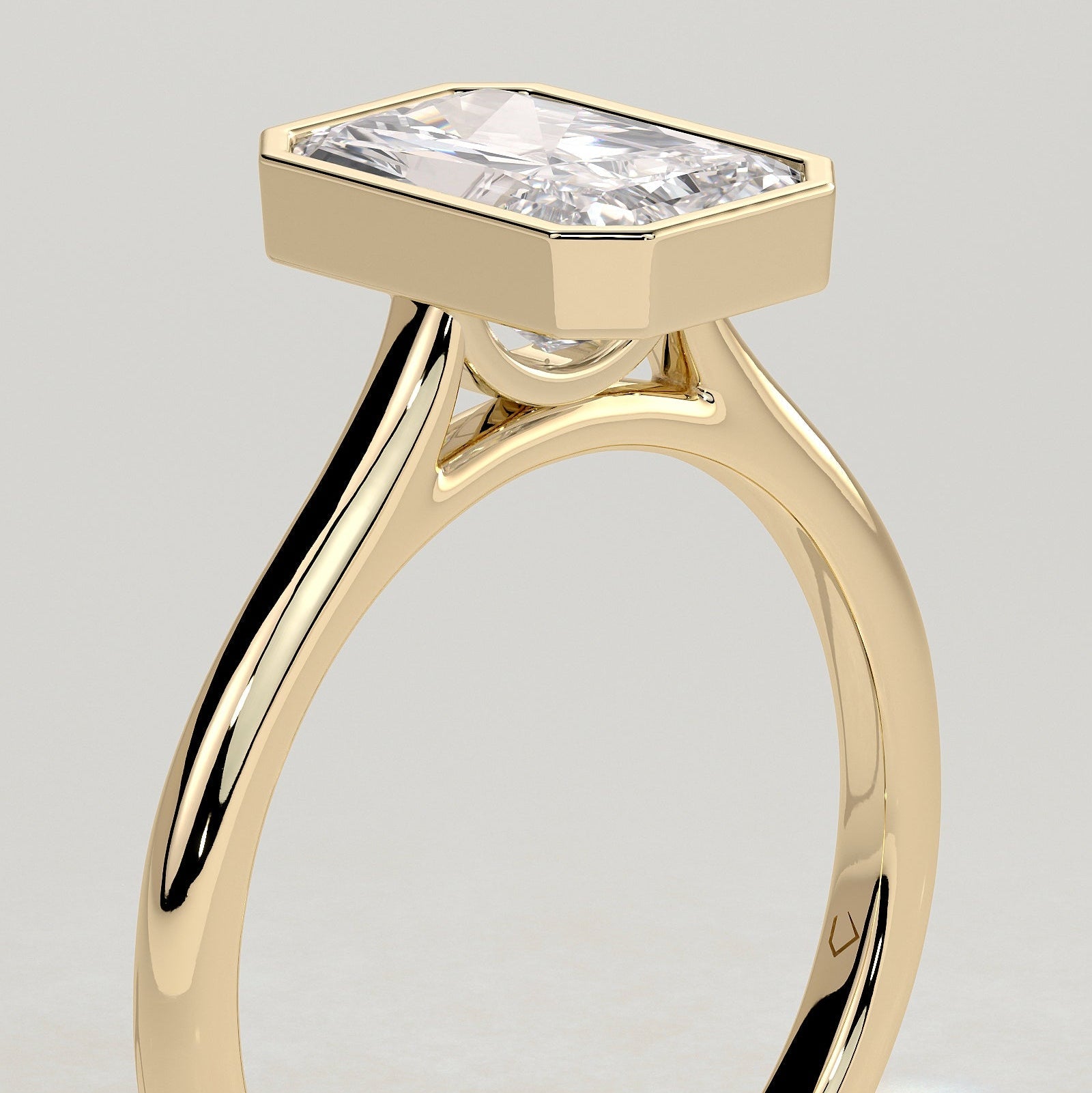 2 CT Radiant Bezel Solitaire Moissanite Engagement Ring