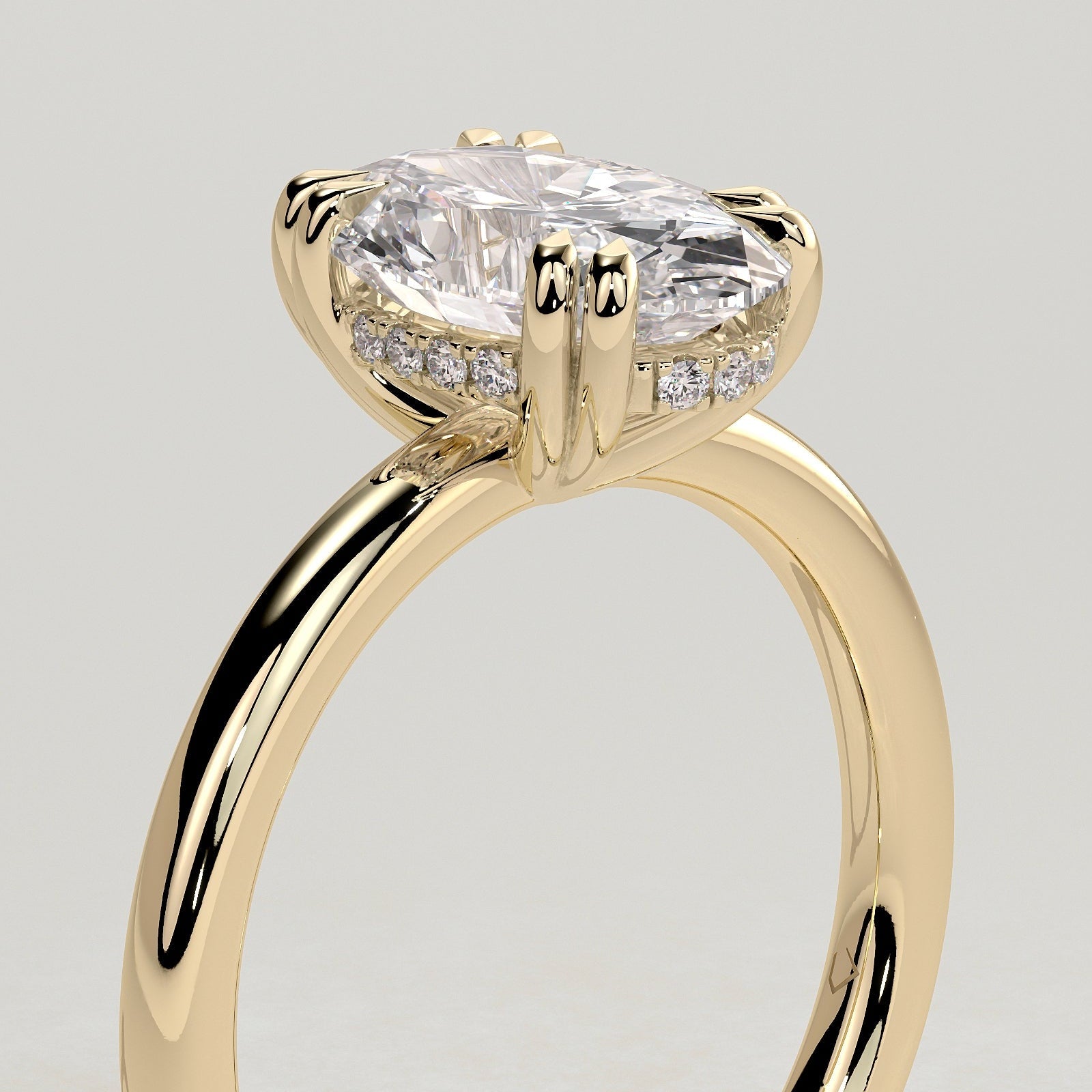 2 CT Oval Hidden Halo Moissanite Engagement Ring