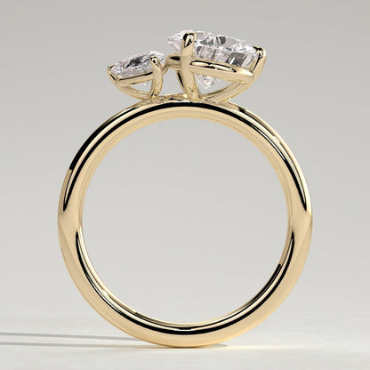 1 TCW Pear Toi et Moi Moissanite Engagement Ring