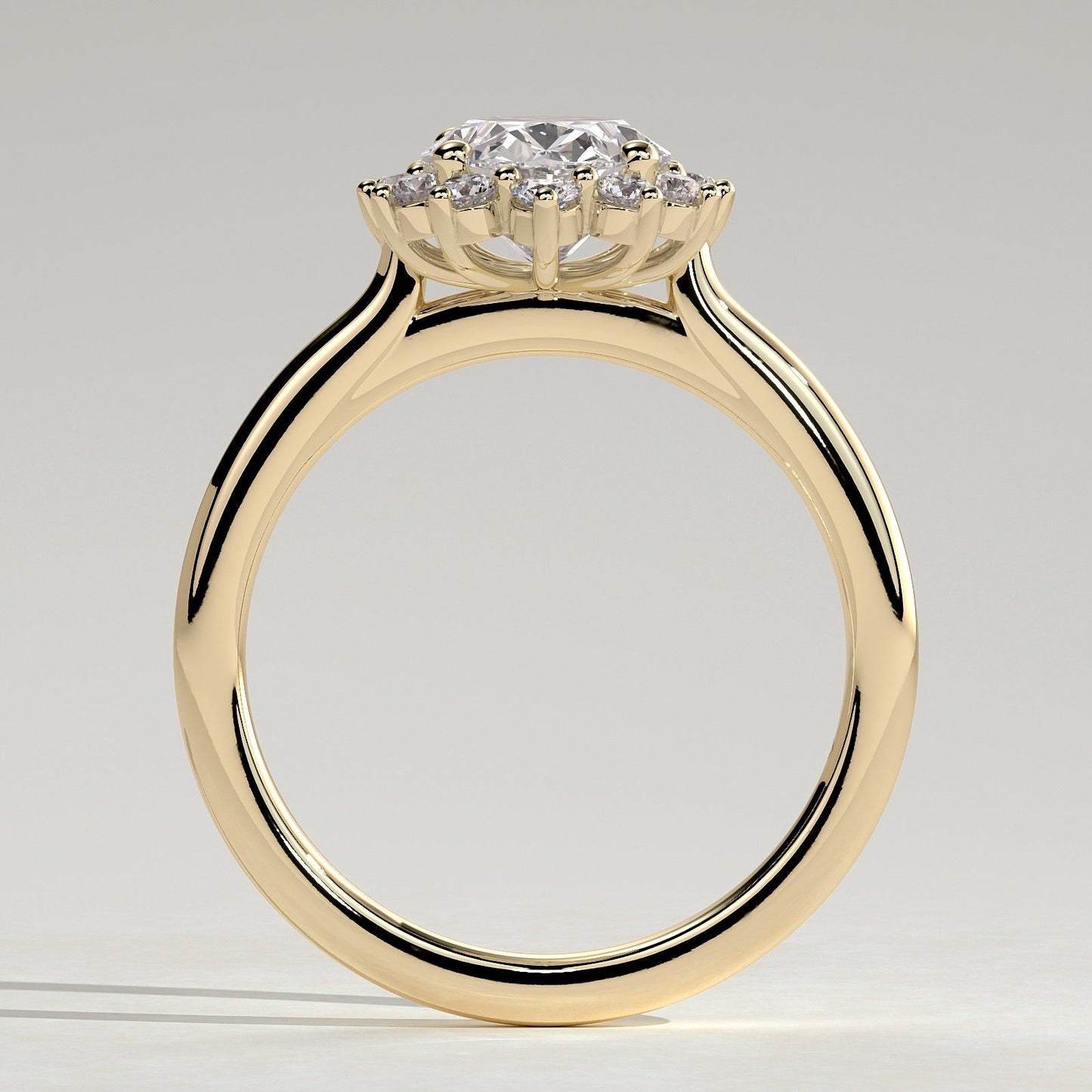 2 CT Oval Halo Moissanite Engagement Ring