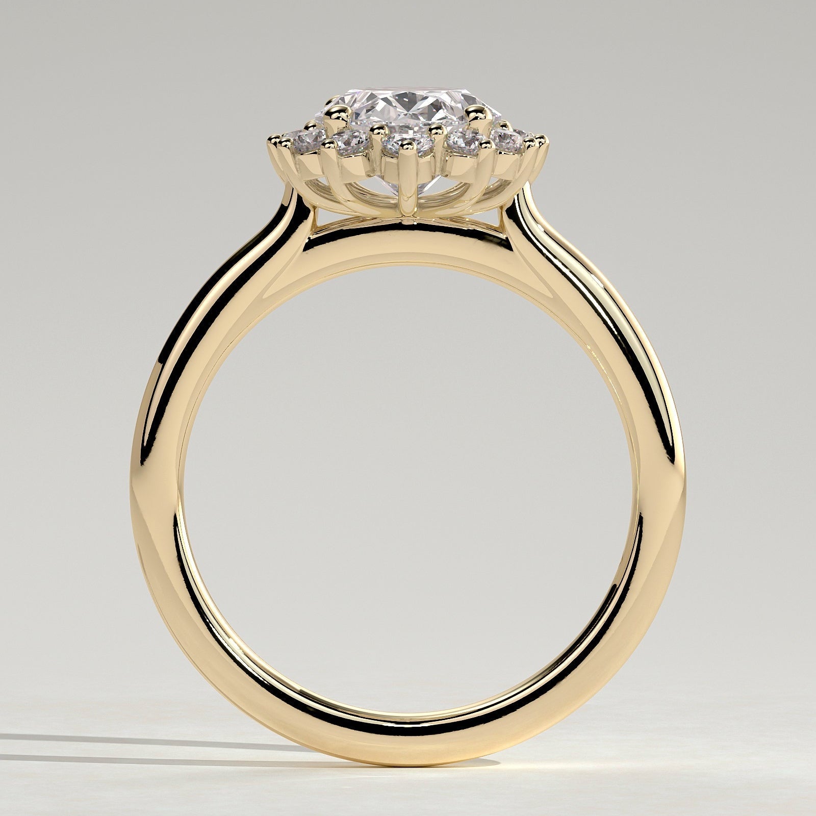 2 CT Oval Halo Moissanite Engagement Ring