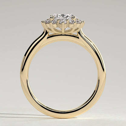 2 CT Oval Halo Moissanite Engagement Ring