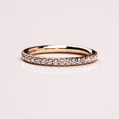 0.72 TCW Round Half Eternity Moissanite Wedding Band
