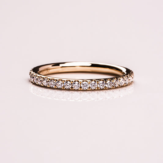 0.72 TCW Round Half Eternity Moissanite Wedding Band