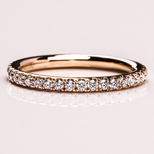 0.72 TCW Round Half Eternity Moissanite Wedding Band
