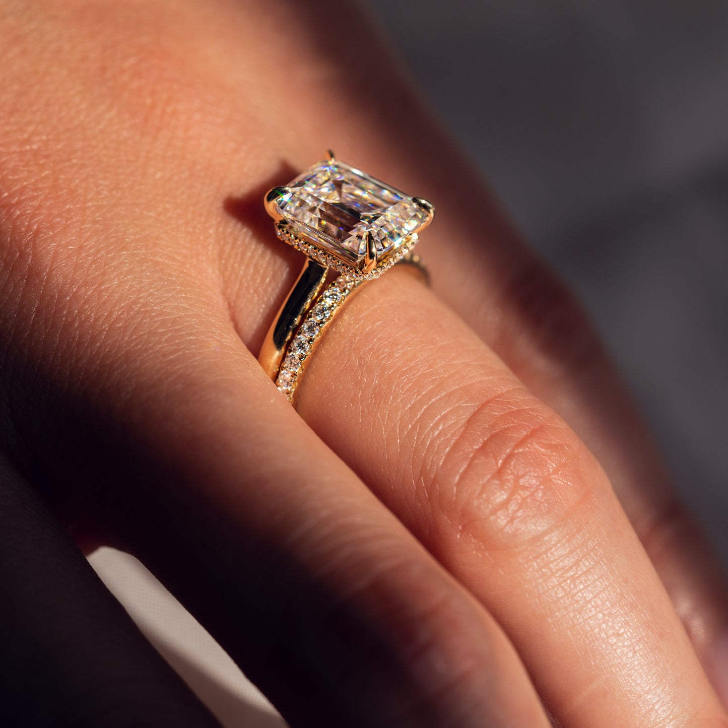 0.72 TCW Round Half Eternity Moissanite Wedding Band