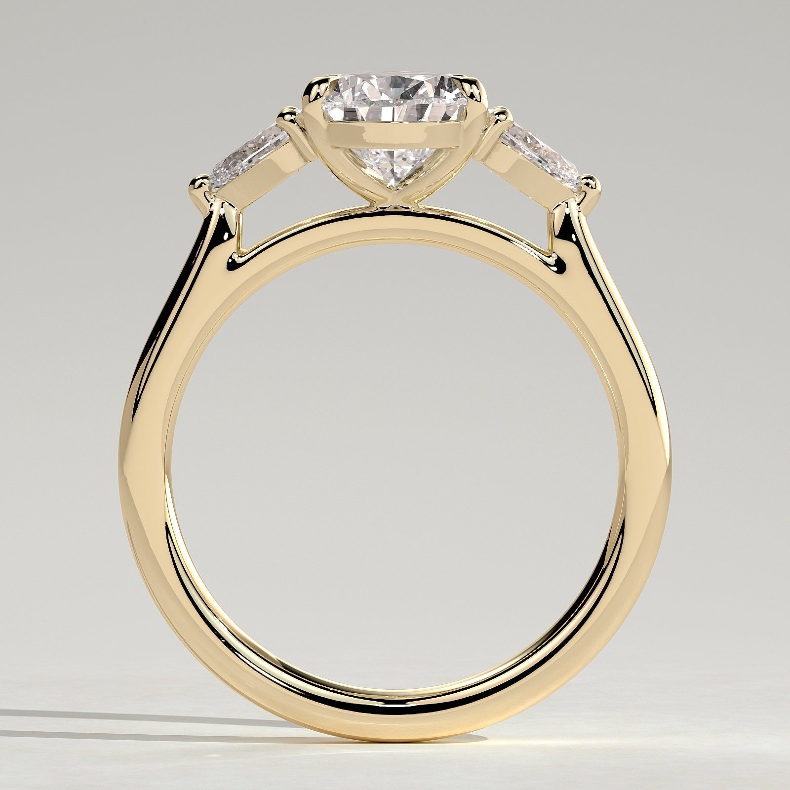 2 CT Pear Trilogy Three Stone Moissanite Engagement Ring