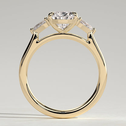 2 CT Pear Trilogy Three Stone Moissanite Engagement Ring