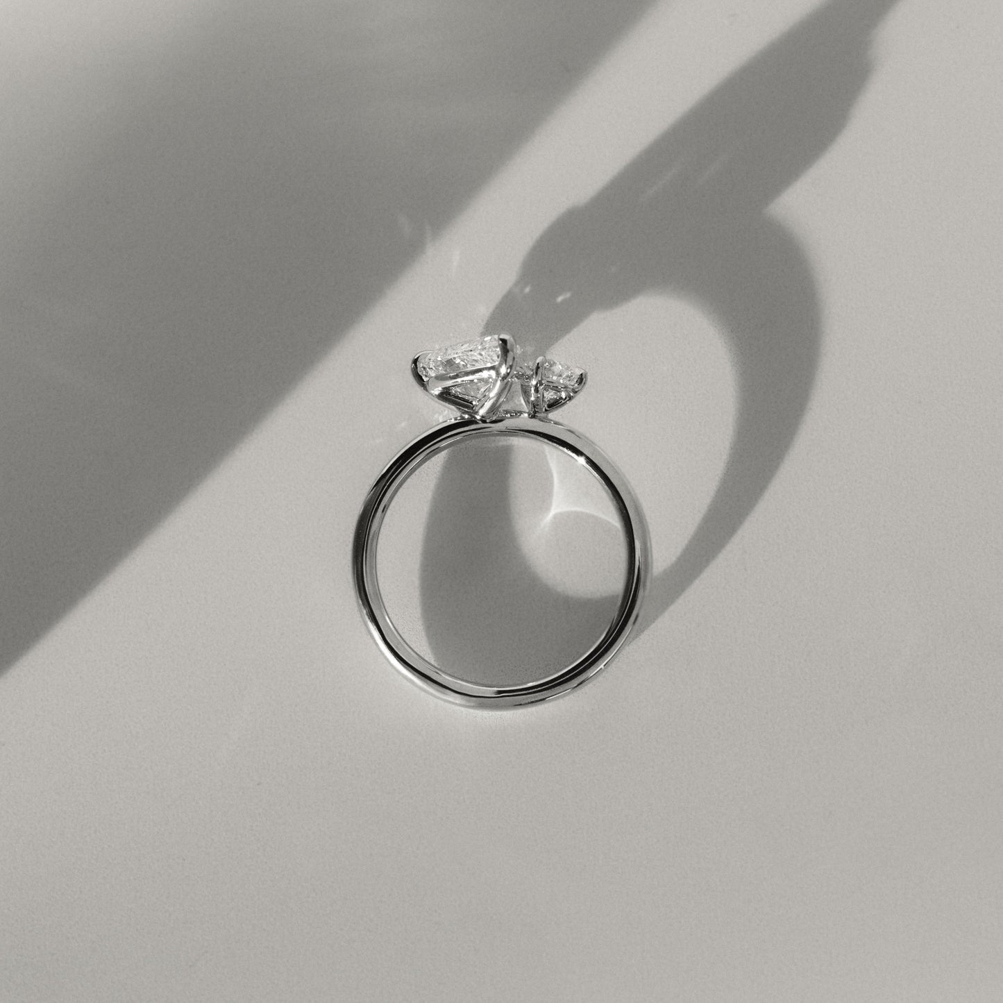 1 TCW Pear Toi et Moi Moissanite Engagement Ring