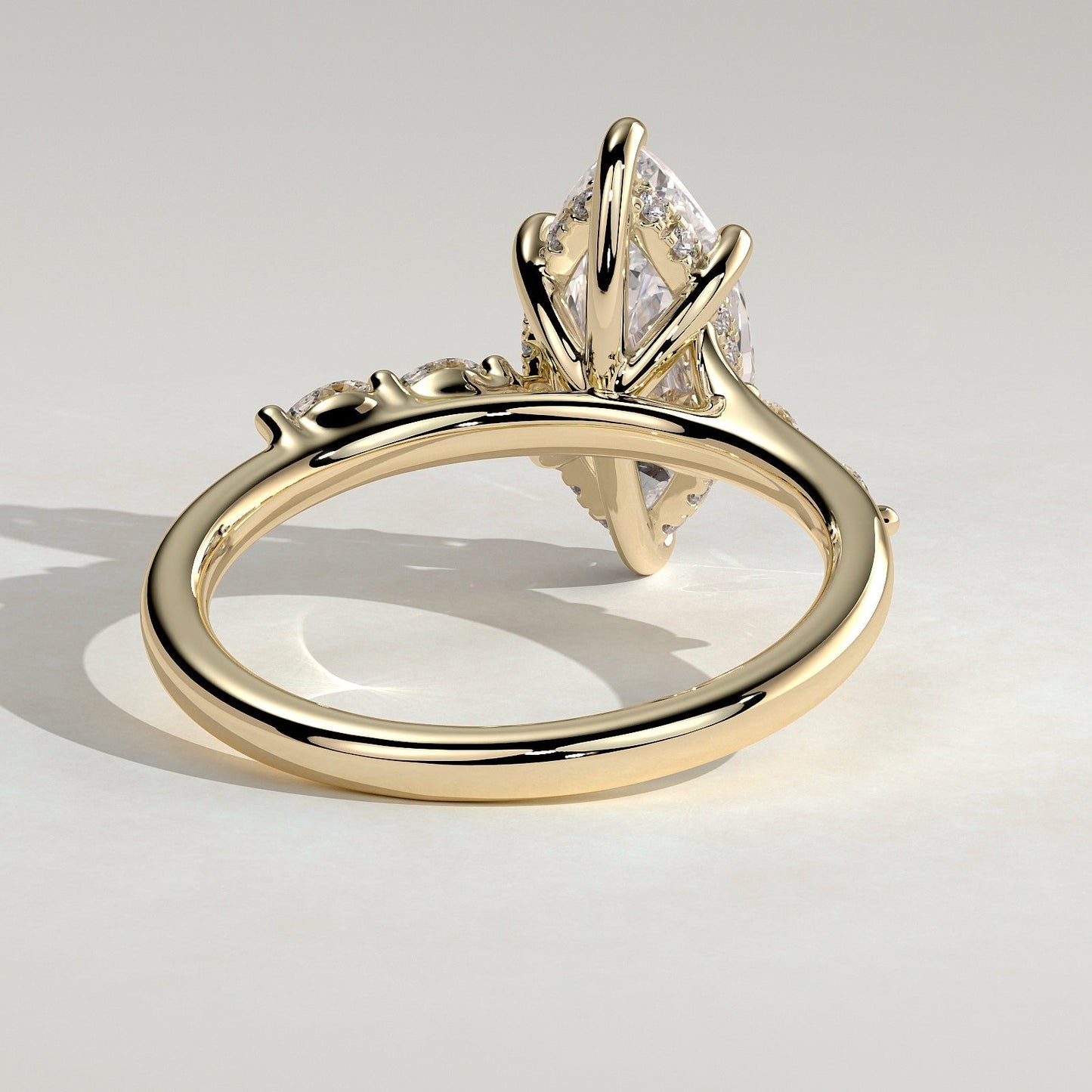 2 CT Marquise Pave Moissanite Engagement Ring