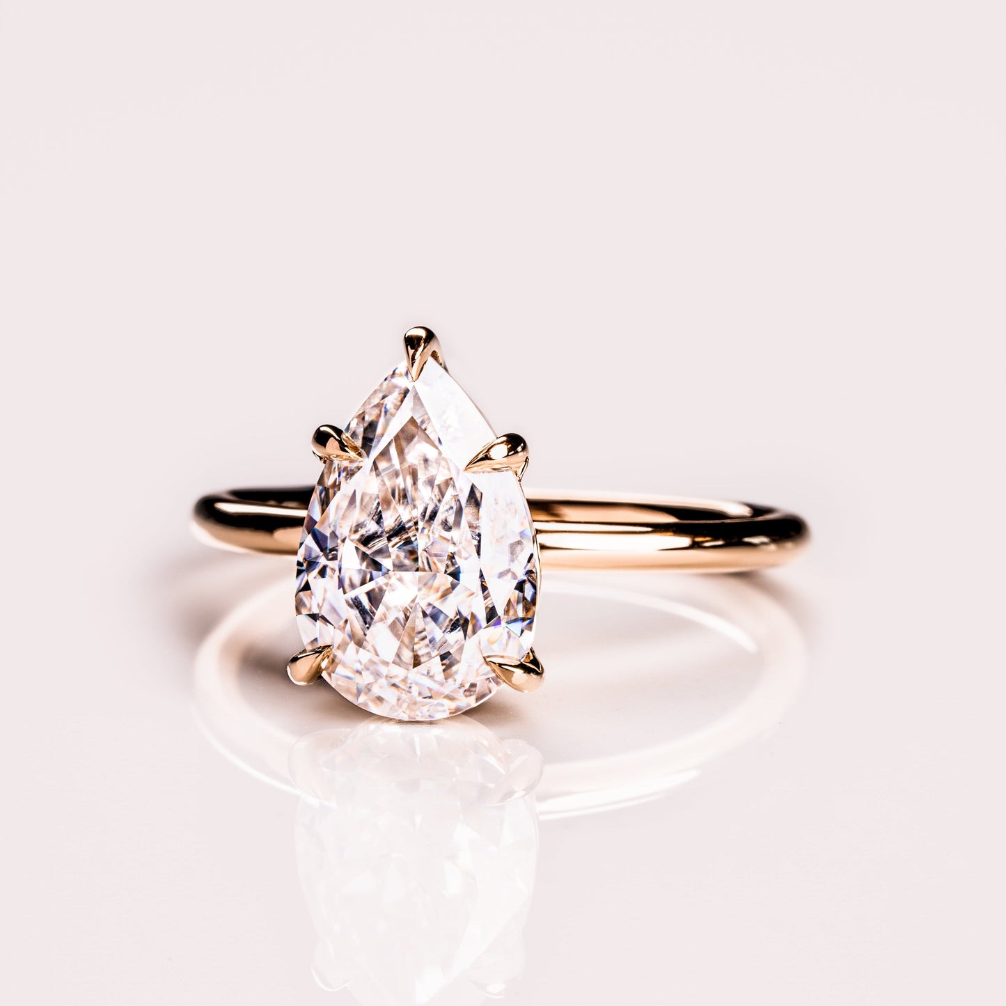 3.09 CT Pear Solitaire Moissanite Engagement Ring