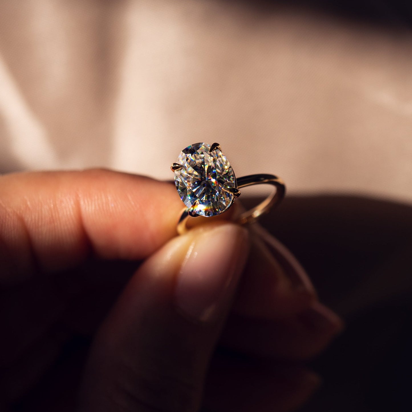5.18 CT Oval Solitaire Moissanite Engagement Ring