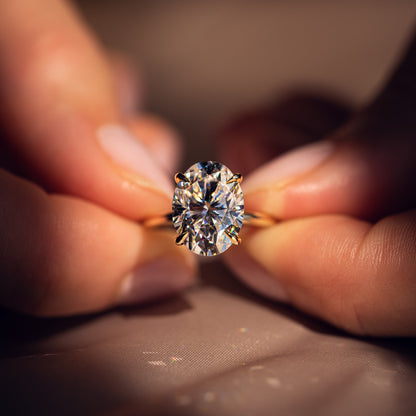 5.18 CT Oval Solitaire Moissanite Engagement Ring