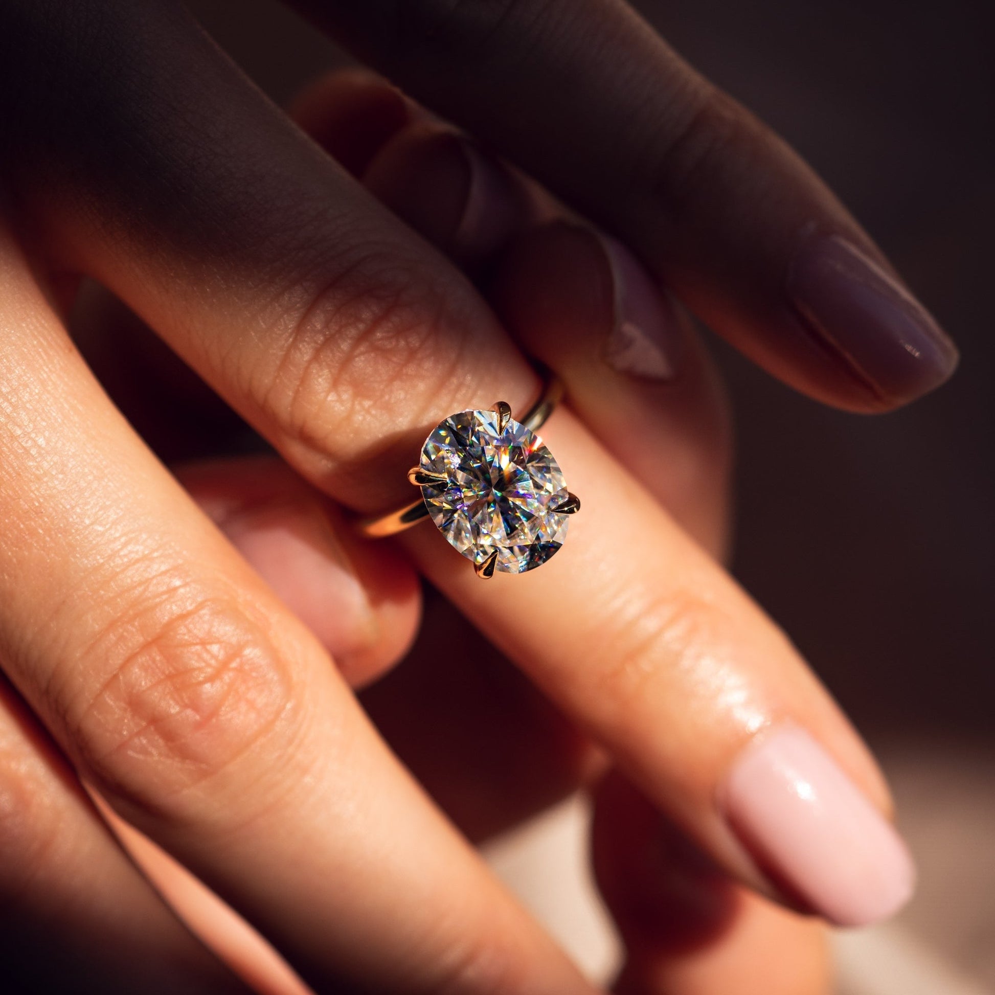 5.18 CT Oval Solitaire Moissanite Engagement Ring