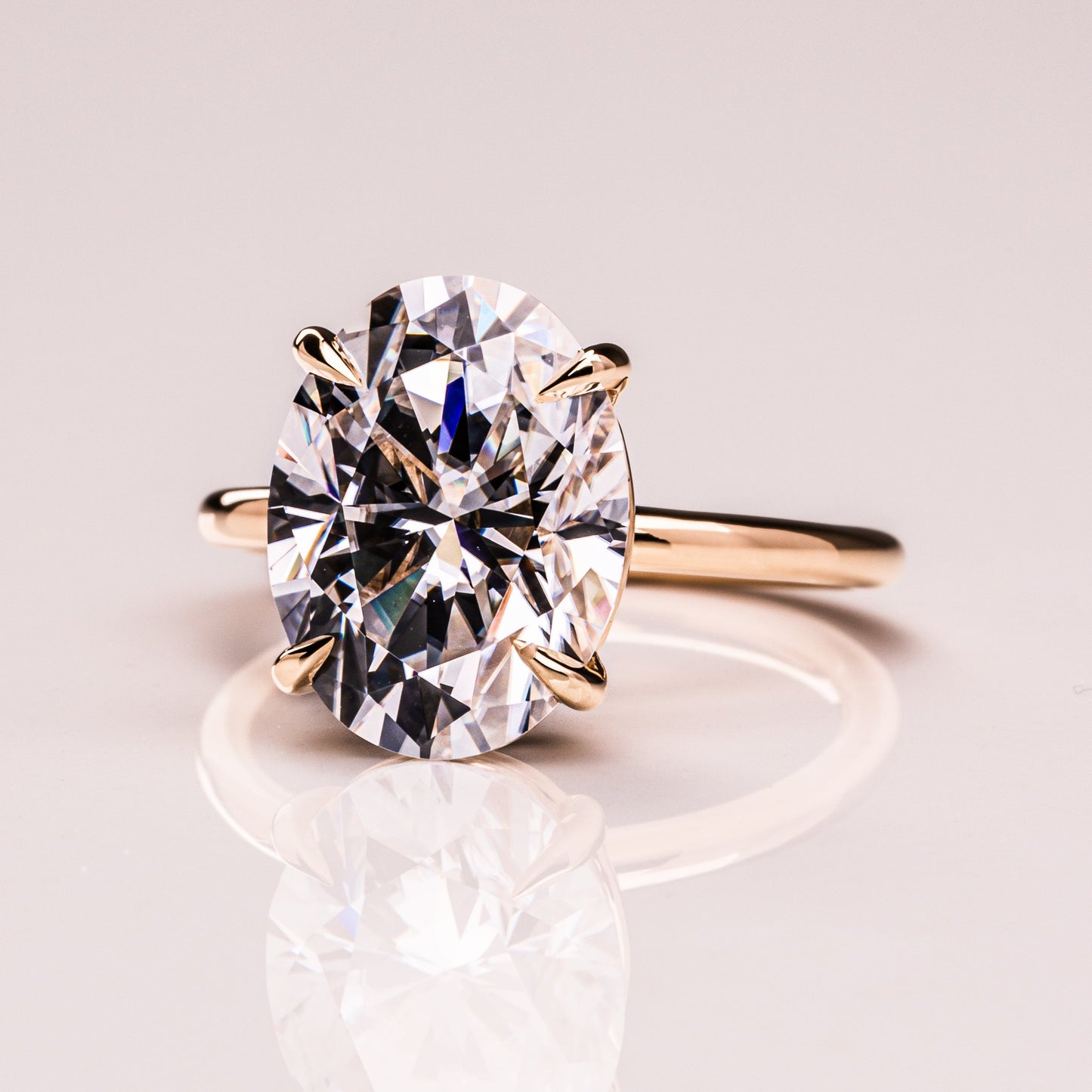 5.18 CT Oval Solitaire Moissanite Engagement Ring