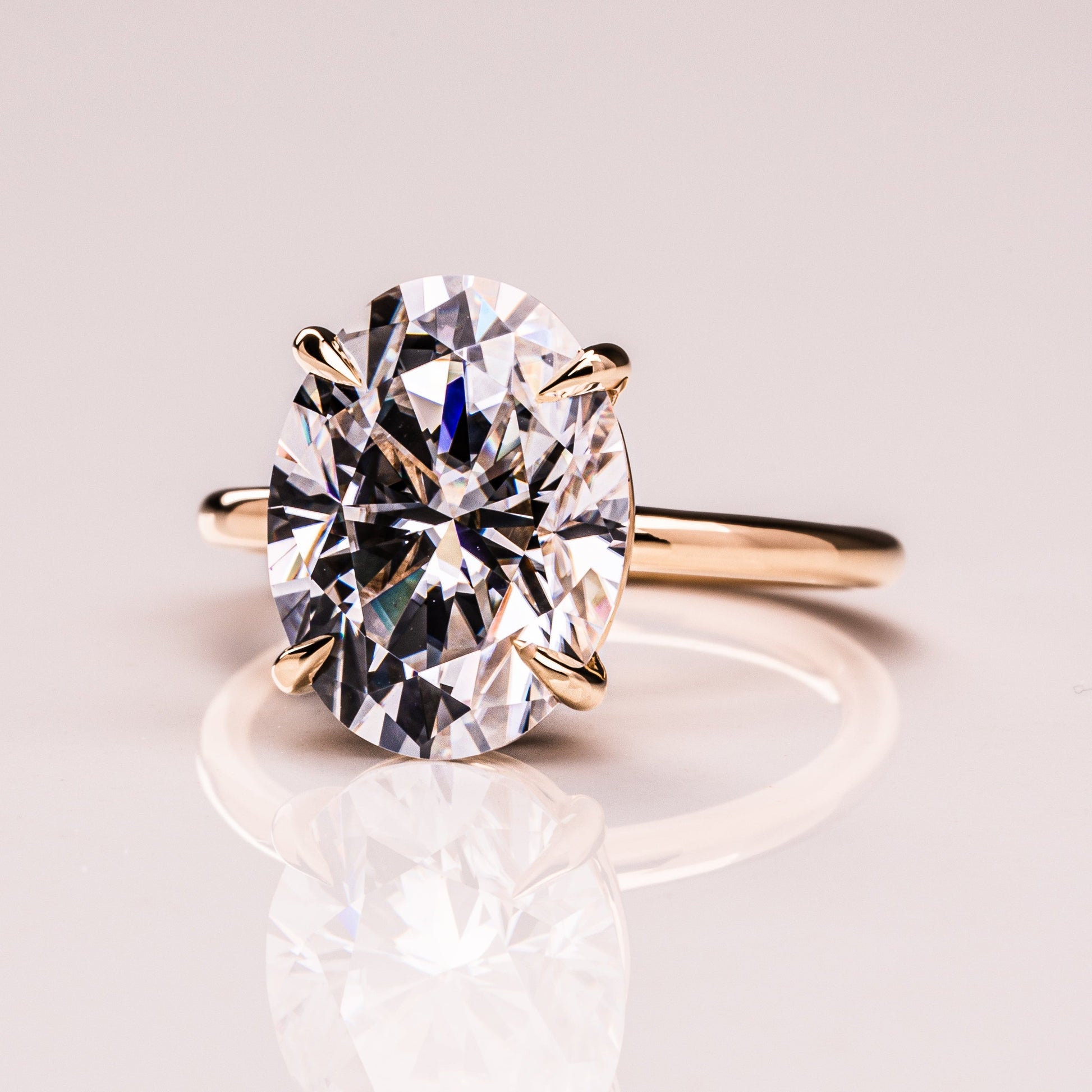 5.18 CT Oval Solitaire Moissanite Engagement Ring