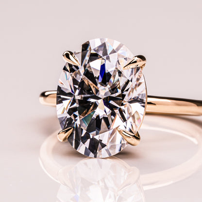 5.18 CT Oval Solitaire Moissanite Engagement Ring