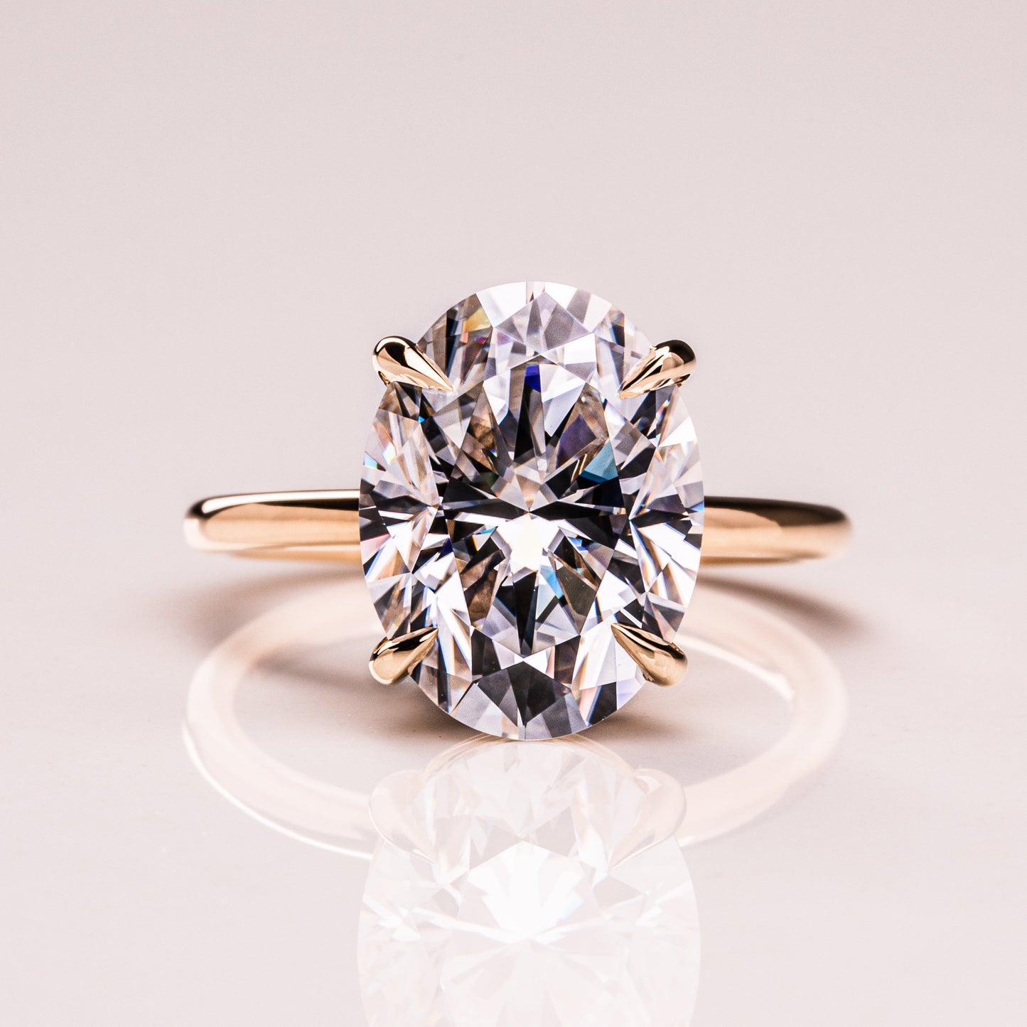 5.18 CT Oval Solitaire Moissanite Engagement Ring