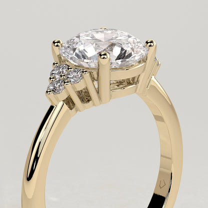 2 CT Round Cluster Moissanite Engagement Ring