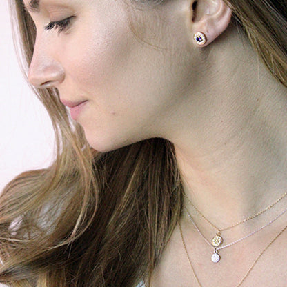 0.8 CT Round Shaped Moissanite Necklace In Multi Stone Design