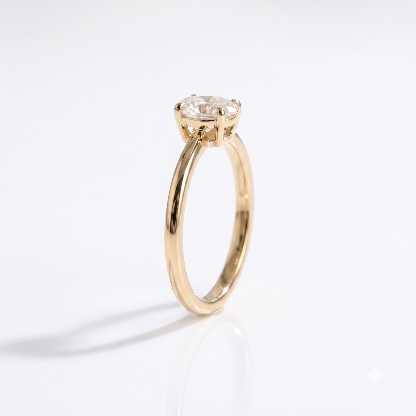 0.15 CT Oval Solitaire Moissanite Engagement Ring