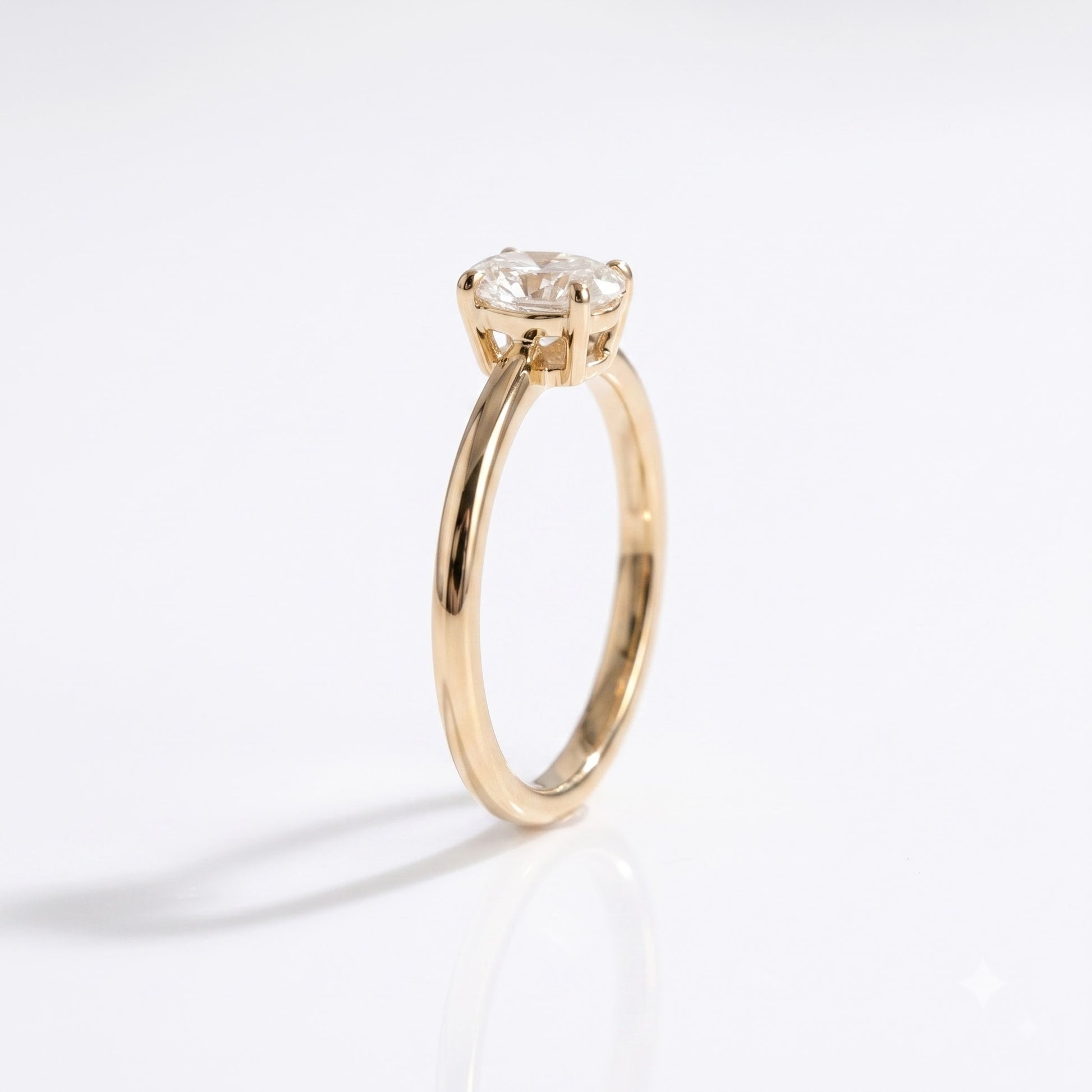 0.15 CT Oval Solitaire Moissanite Engagement Ring