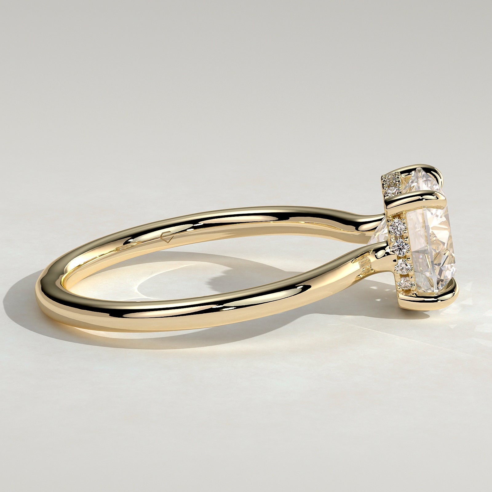 2 CT Round Hidden Halo Moissanite Engagement Ring