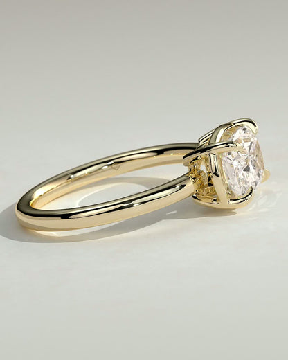 2 CT Elongated Cushion Solitaire Moissanite Engagement Ring