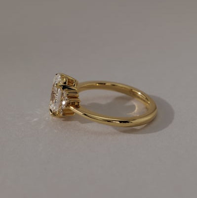 2 CT Oval Cluster Moissanite Engagement Ring