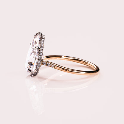 3.09 CT Pear Pave Moissanite Engagement Ring