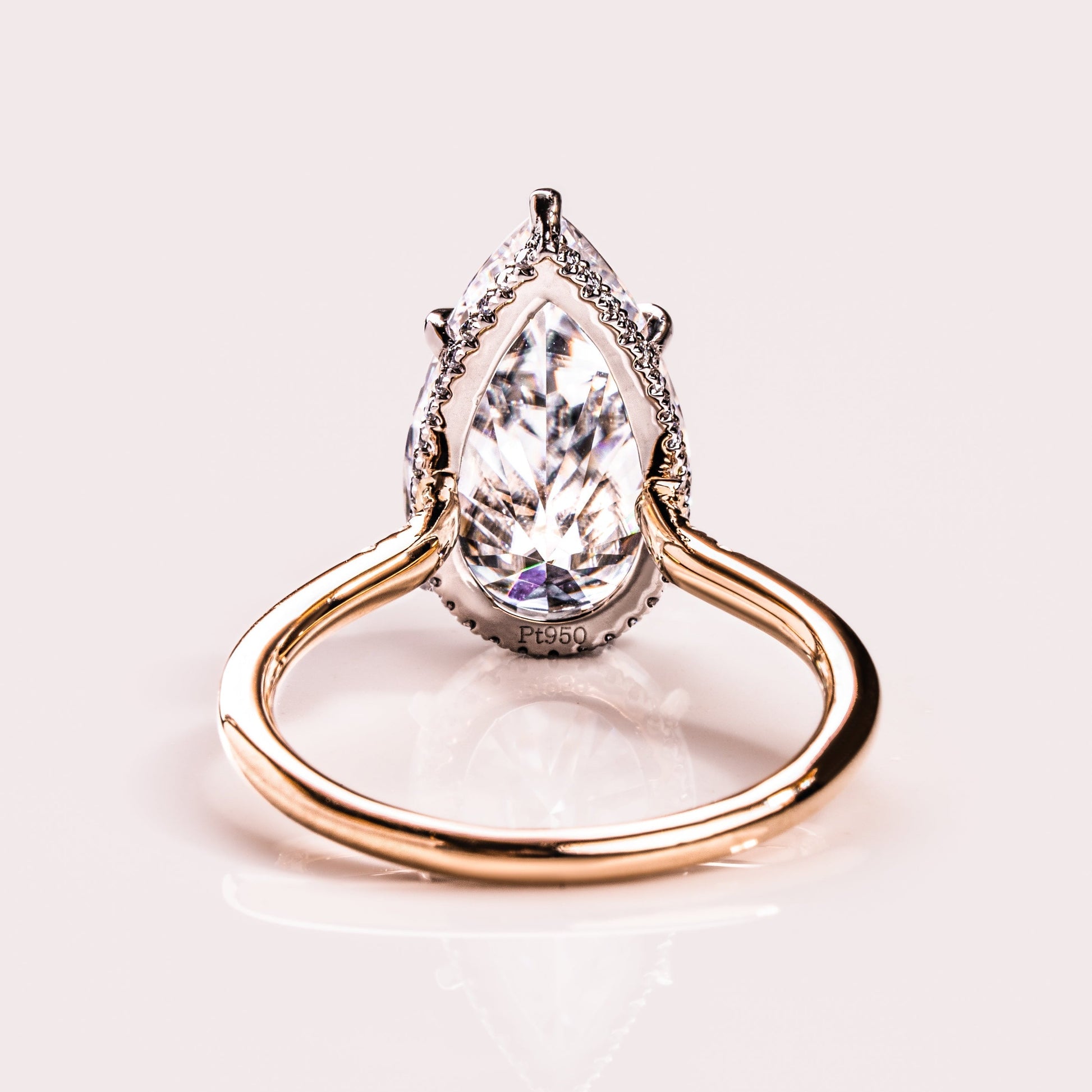 3.09 CT Pear Pave Moissanite Engagement Ring