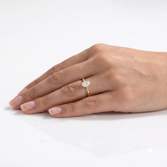 0.15 CT Oval Solitaire Moissanite Engagement Ring