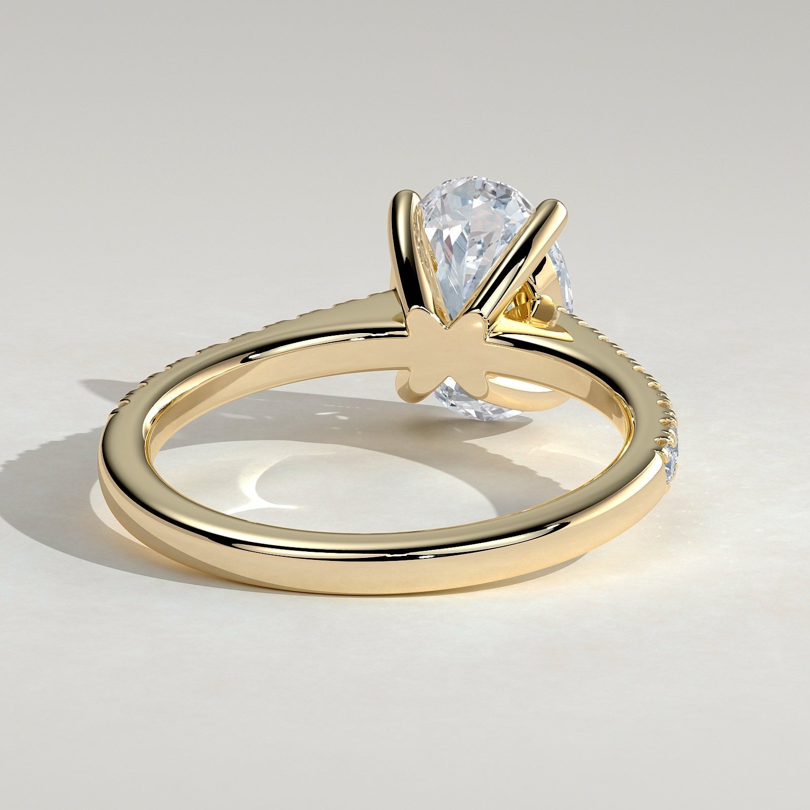 2 CT Oval Pave Moissanite Engagement Ring